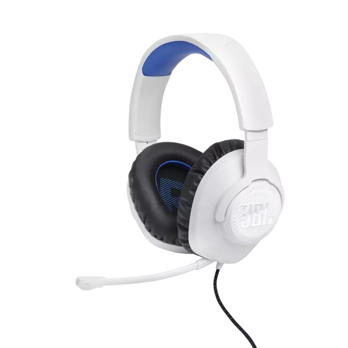 JBL Quantum 100P Over-Ear-Gaming-Headset, Weiß/Blau