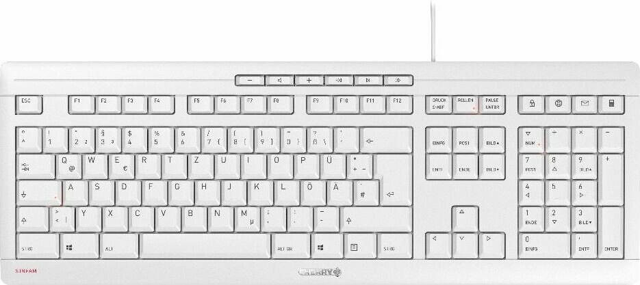 Cherry Stream Tastatur USB CH Layout weiß-grau