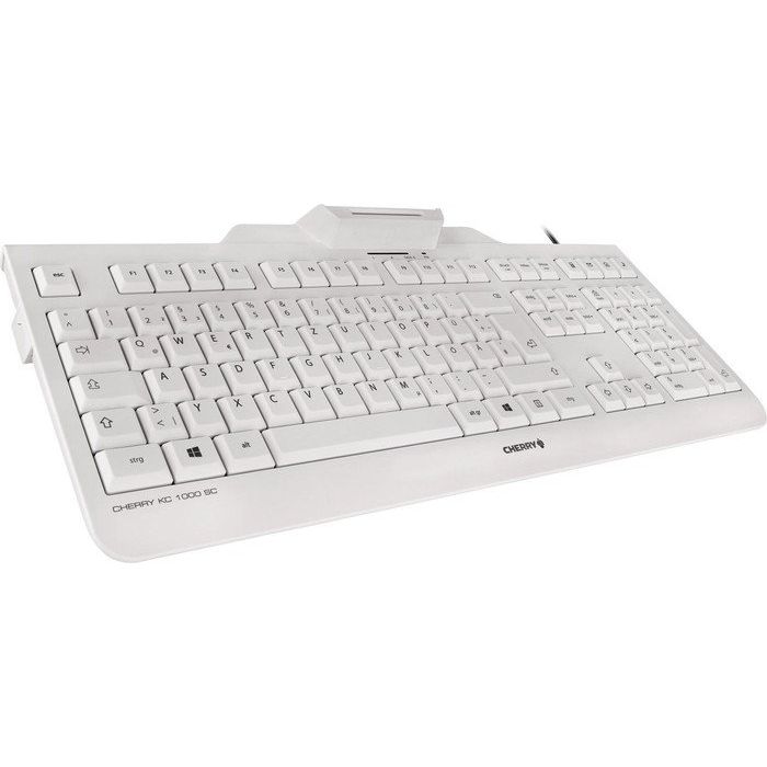 Cherry KC 1000 SC Keyboard mit Smart Card Reader USB weiß-grau