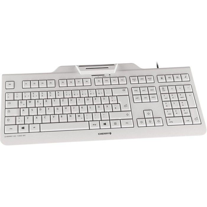 Cherry KC 1000 SC Keyboard mit Smart Card Reader USB weiß-grau