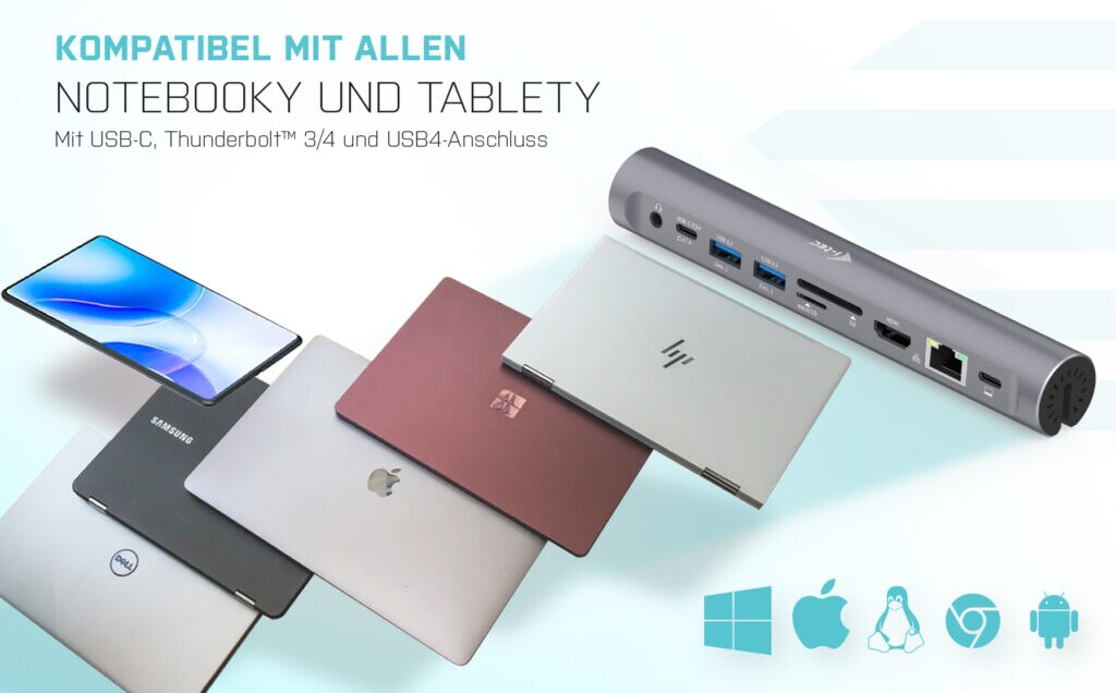 i-tec USB-C Metal Cooling Stand für 15,6" Notebooks 100W