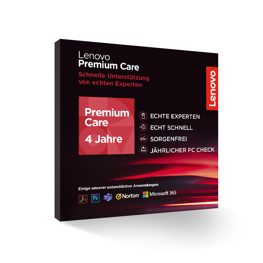 Lenovo Premium Care 4 Jahre Garantie Kundenservice Telefon, Chat oder E-Mail