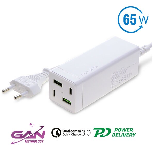 4smarts Ladestation MultiGaN 65W mit Quick Charge weiß