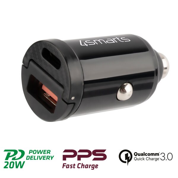 4smarts Kfz Ladegerät VoltRoad Pico Dual 20W PD/QC schwarz