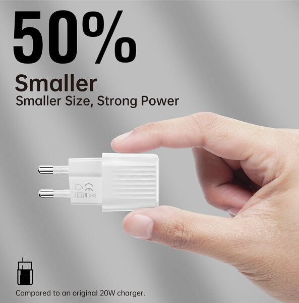 4smarts VoltPlug Duos Mini PD 20W + USB-C Kabel weiß