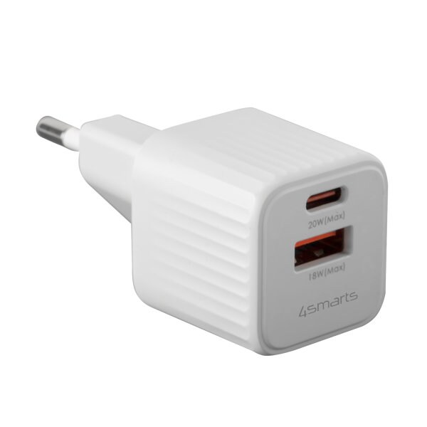 4smarts VoltPlug Duos Mini PD 20W + USB-C Kabel weiß