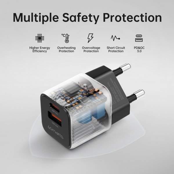 4smarts VoltPlug Duos Mini PD 20W schwarz