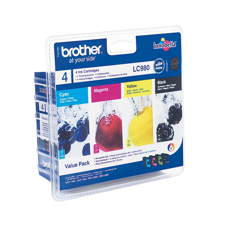 Brother LC980 Druckerpatrone Multipack (schwarz, gelb, cyan, magenta)