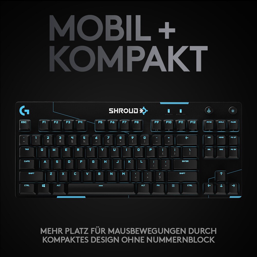 Logitech Pro X Shroud Linear Kabelgebundene Gaming Tastatur