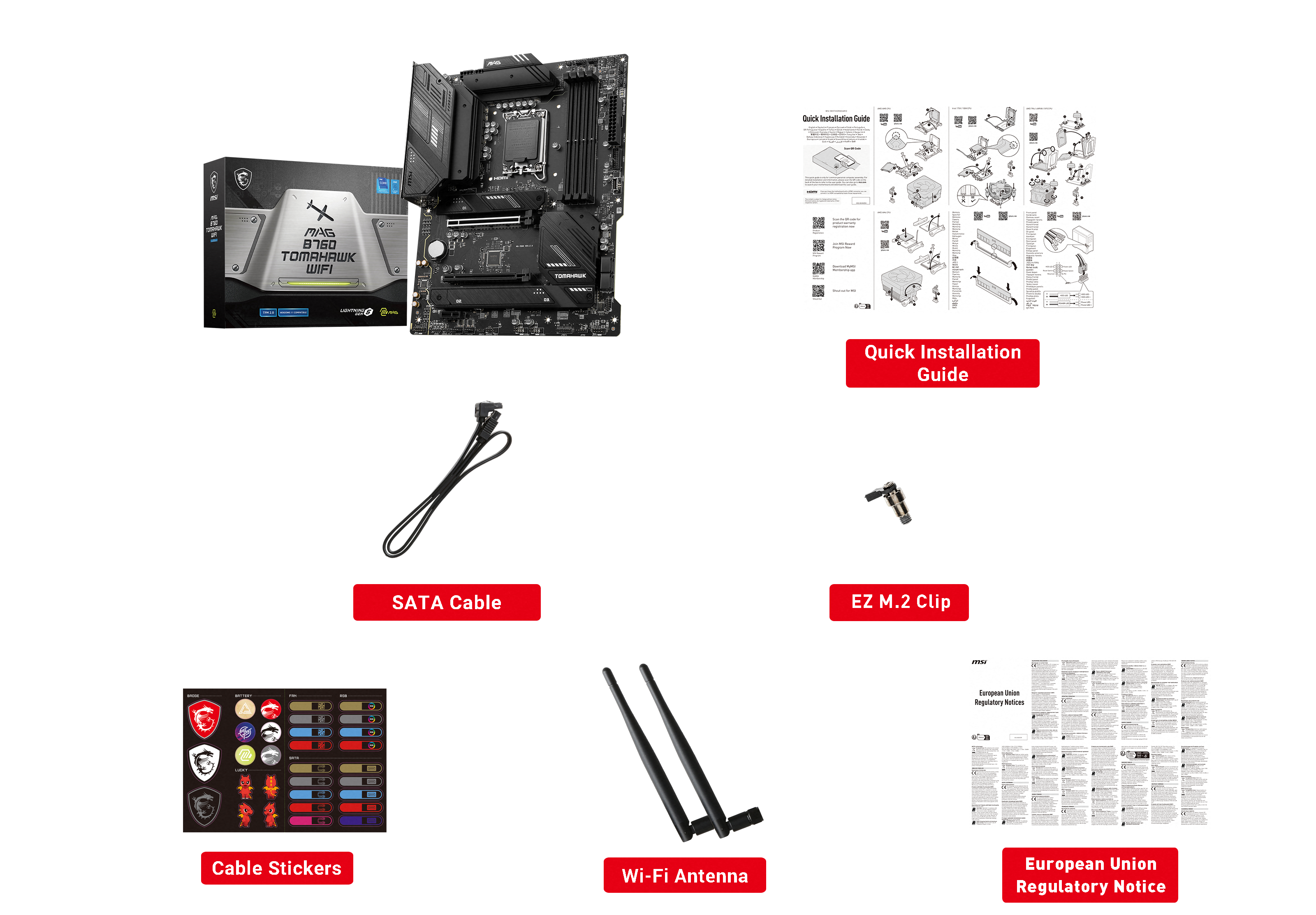 MSI MAG B760 TOMAHAWK WIFI ATX Mainboard Sockel 1700 M.2/WIFI/BT/DP/HDMI/USB-C