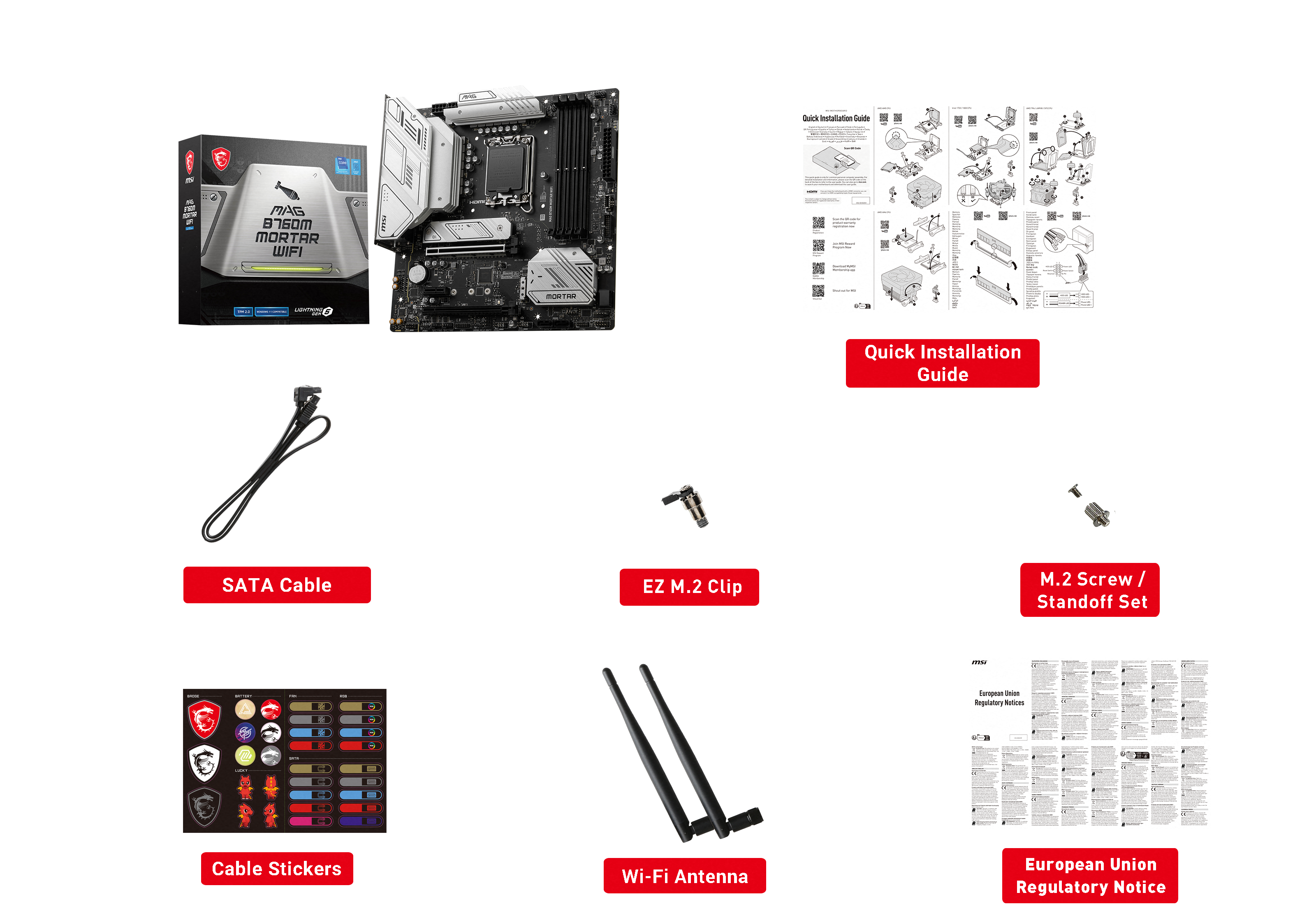 MSI MAG B760M Mortar WIFI mATX Mainboard Sockel 1700 M.2/WIFI/BT/USB-C