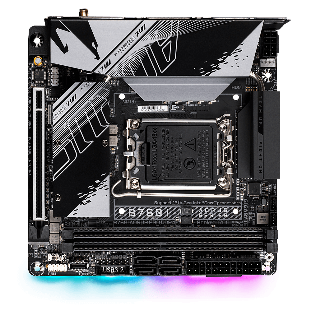 GIGABYTE B760I AORUS PRO DDR4 mini-ATX Mainboard Sockel 1700 M.2/HDMI/DP/WIFI/BT