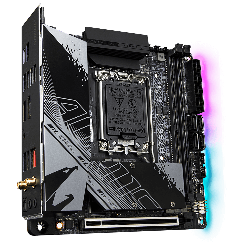 GIGABYTE B760I AORUS PRO DDR4 mini-ATX Mainboard Sockel 1700 M.2/HDMI/DP/WIFI/BT