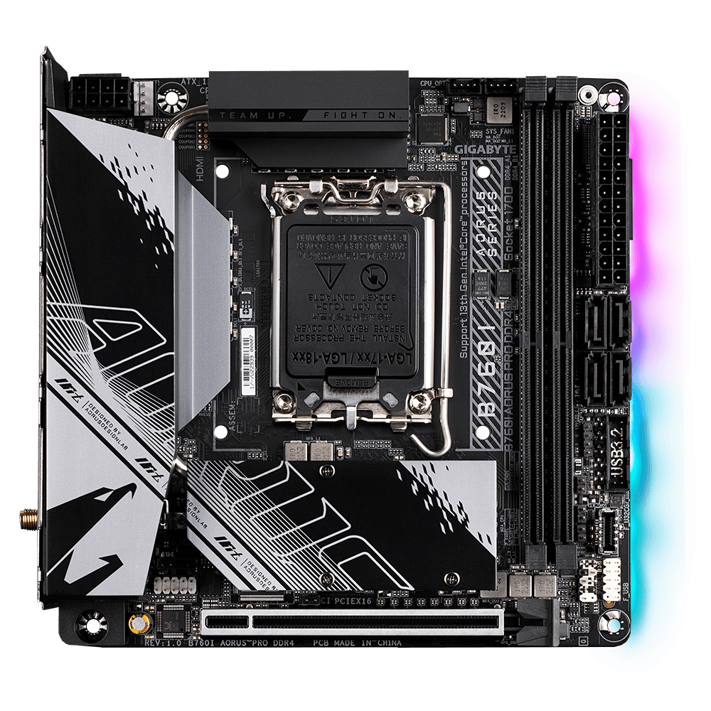 GIGABYTE B760I AORUS PRO DDR4 mini-ATX Mainboard Sockel 1700 M.2/HDMI/DP/WIFI/BT