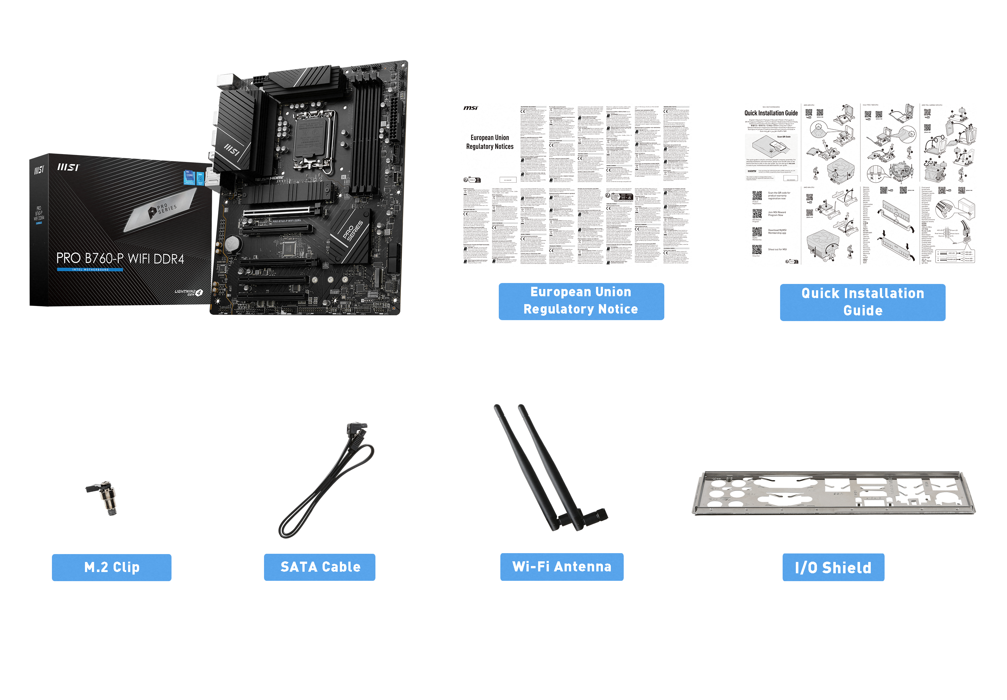 MSI PRO B760-P WIFI DDR4 ATX Mainboard Sockel 1700 M.2/HDMI/USB-C