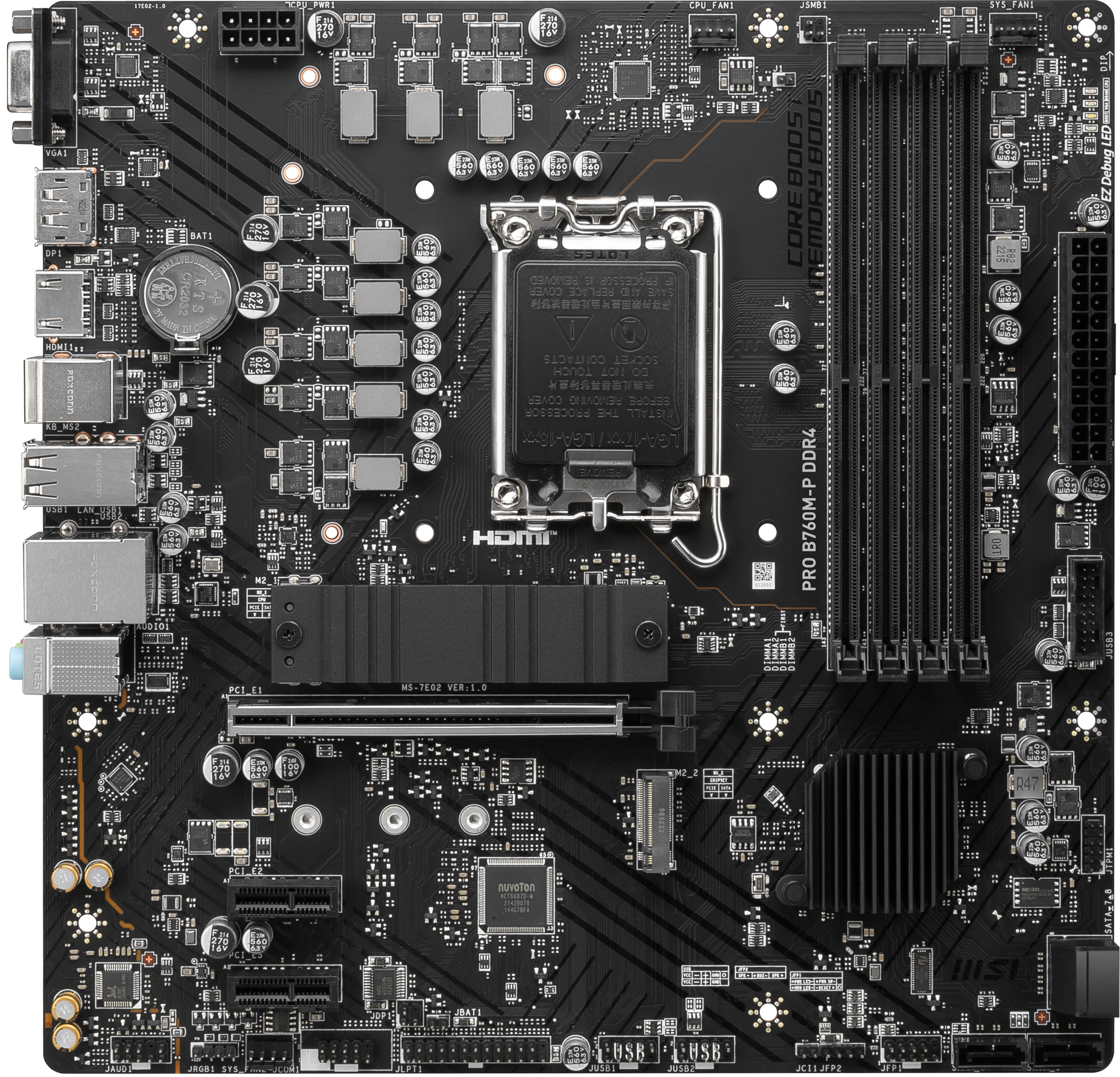 MSI PRO B760M-P DDR4 mATX Mainboard Sockel 1700 M.2/HDMI/USB-C