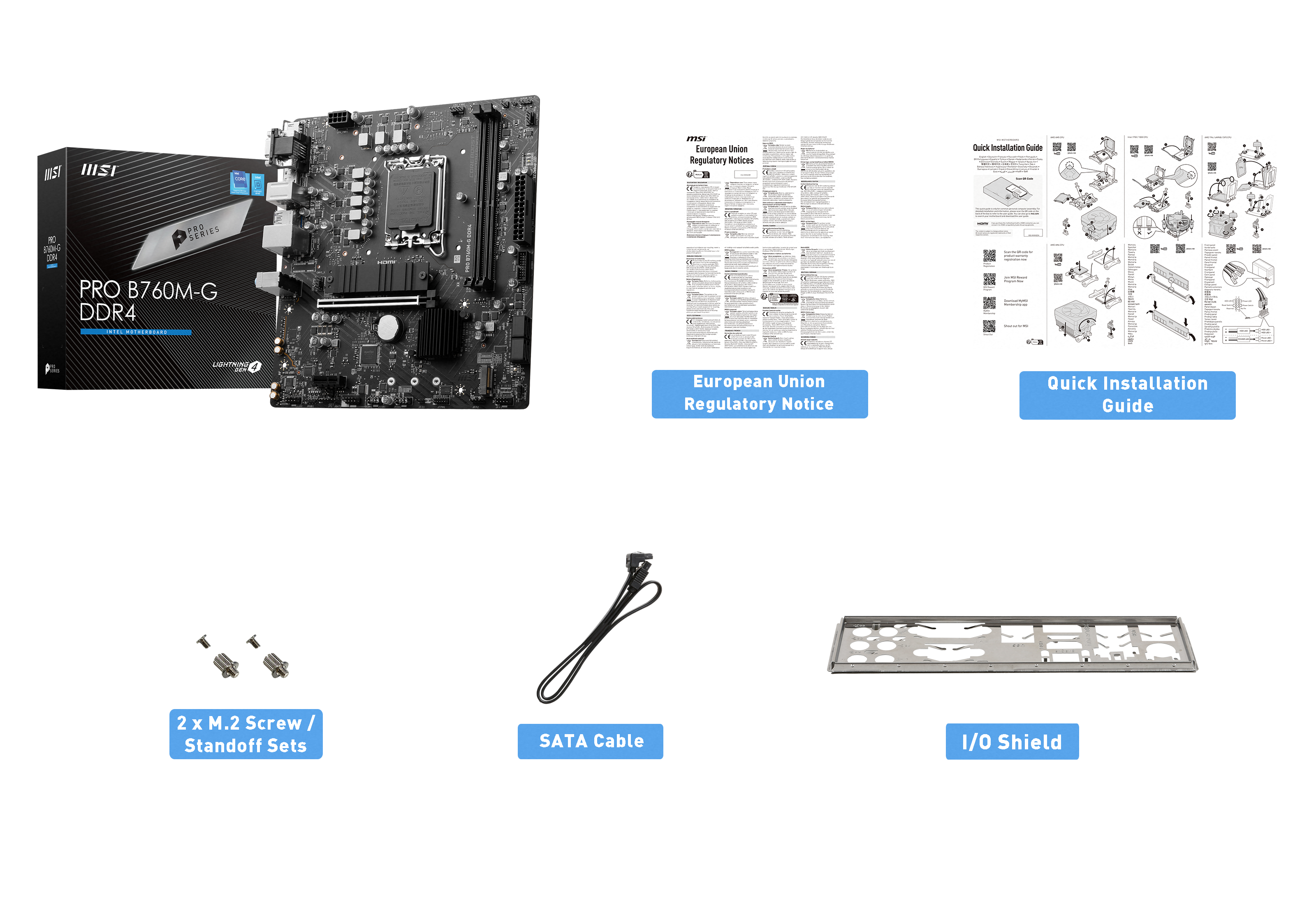 MSI PRO B760M-G DDR4 mATX Mainboard Sockel 1700 M.2/HDMI/DP/USB3.2