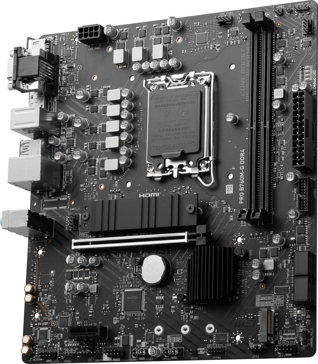 MSI PRO B760M-G DDR4 mATX Mainboard Sockel 1700 M.2/HDMI/DP/USB3.2