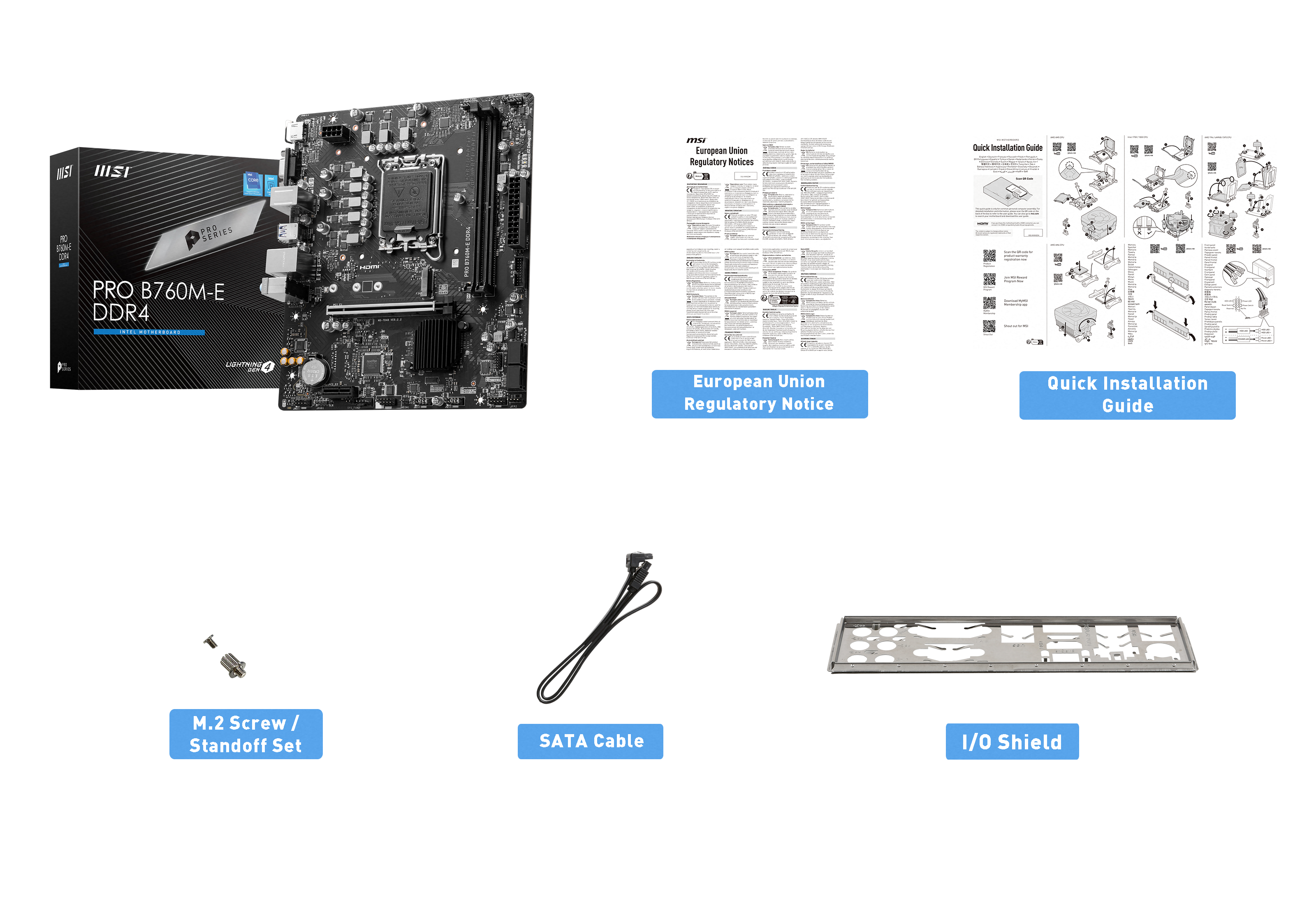 MSI PRO B760M-E DDR4 mATX Mainboard Sockel 1700 M.2/HDMI/VGA/USB3.2