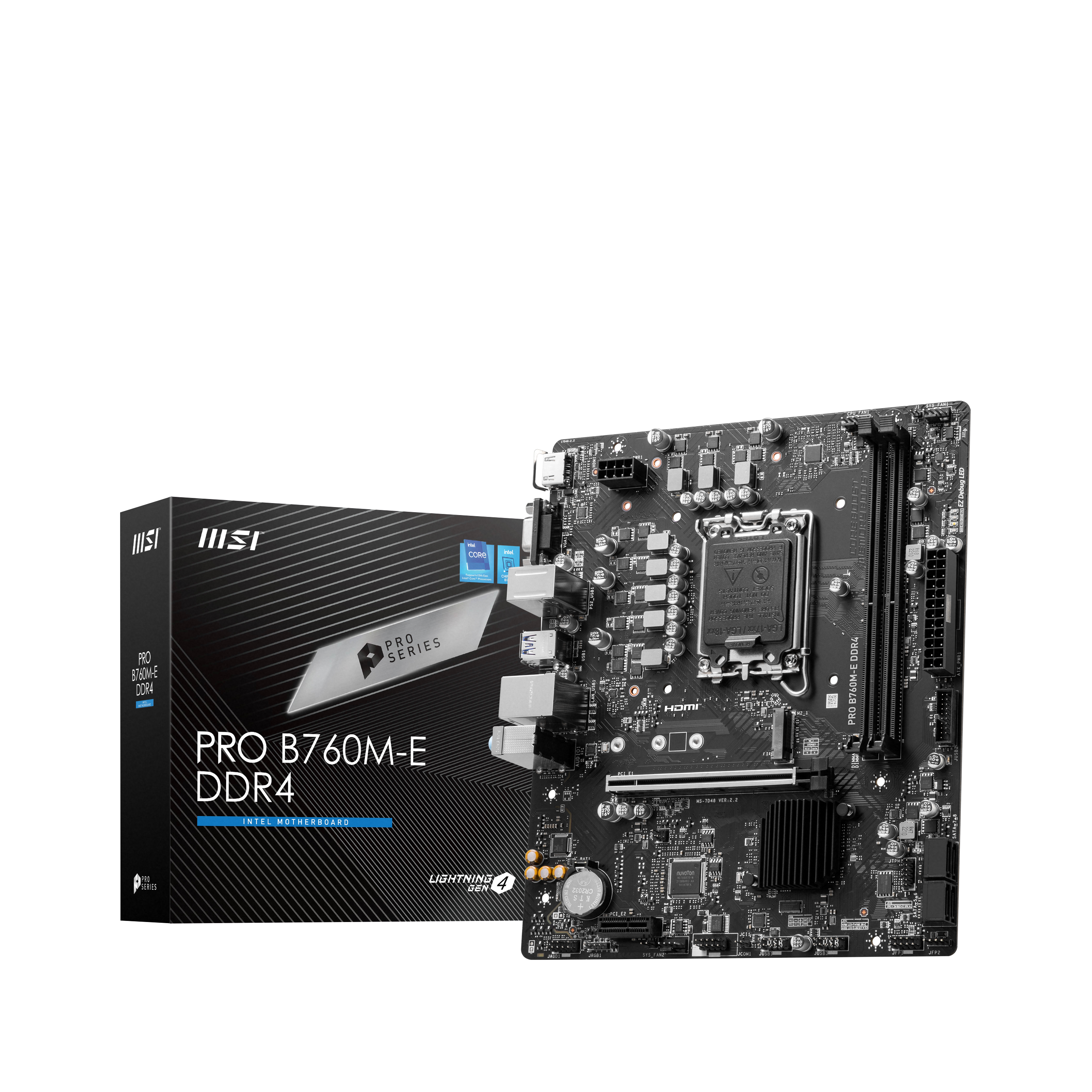 MSI PRO B760M-E DDR4 mATX Mainboard Sockel 1700 M.2/HDMI/VGA/USB3.2