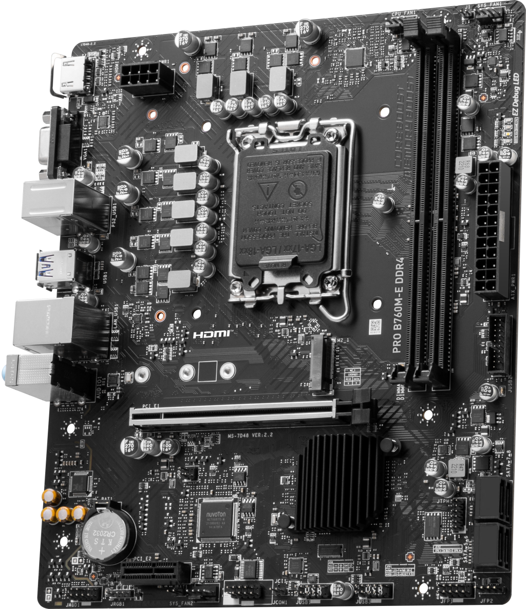 MSI PRO B760M-E DDR4 mATX Mainboard Sockel 1700 M.2/HDMI/VGA/USB3.2