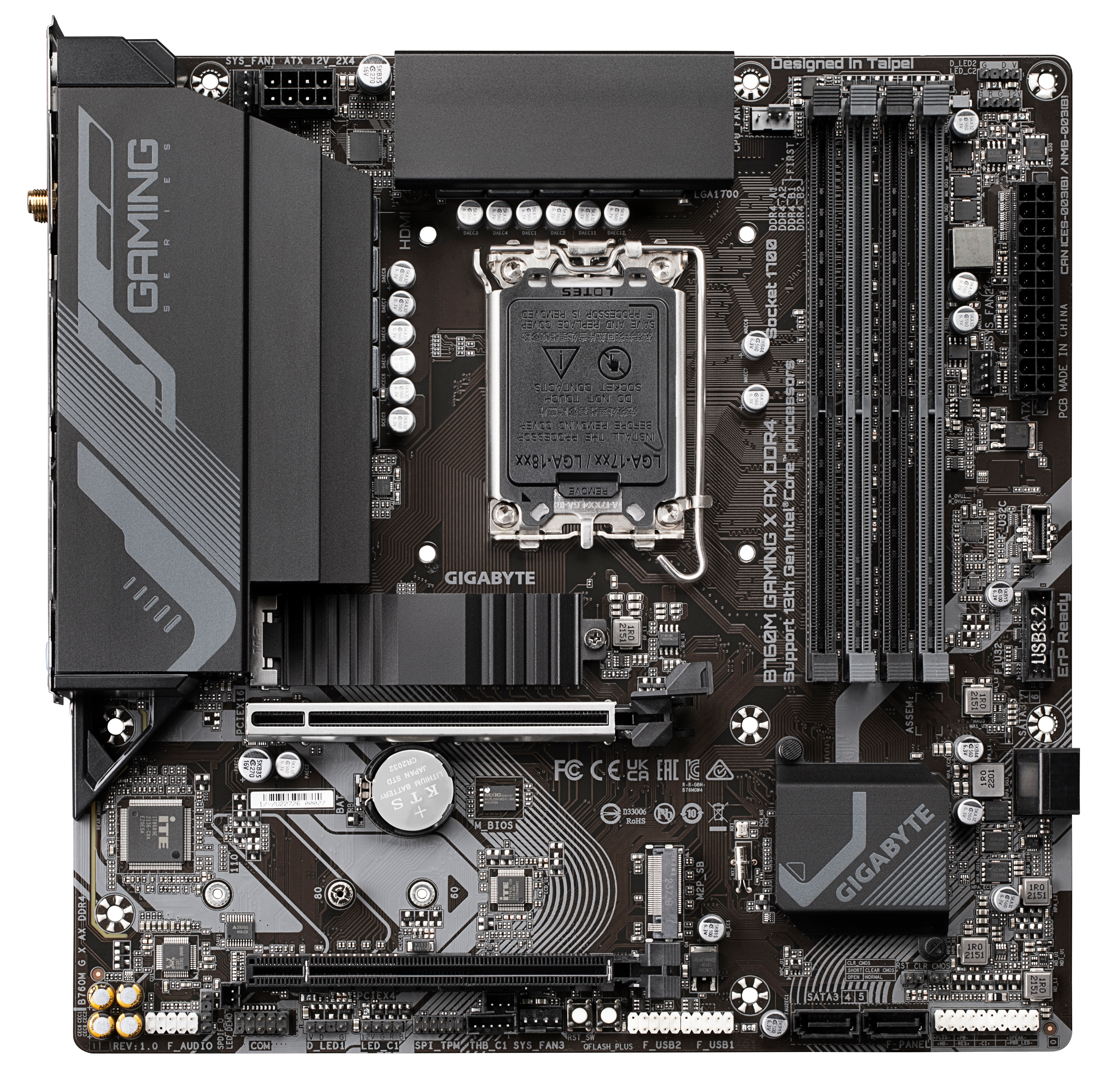 GIGABYTE B760M Gaming X AX DDR4 uATX Mainboard Sockel 1700 M.2/HDMI/DP/WIFI/BT