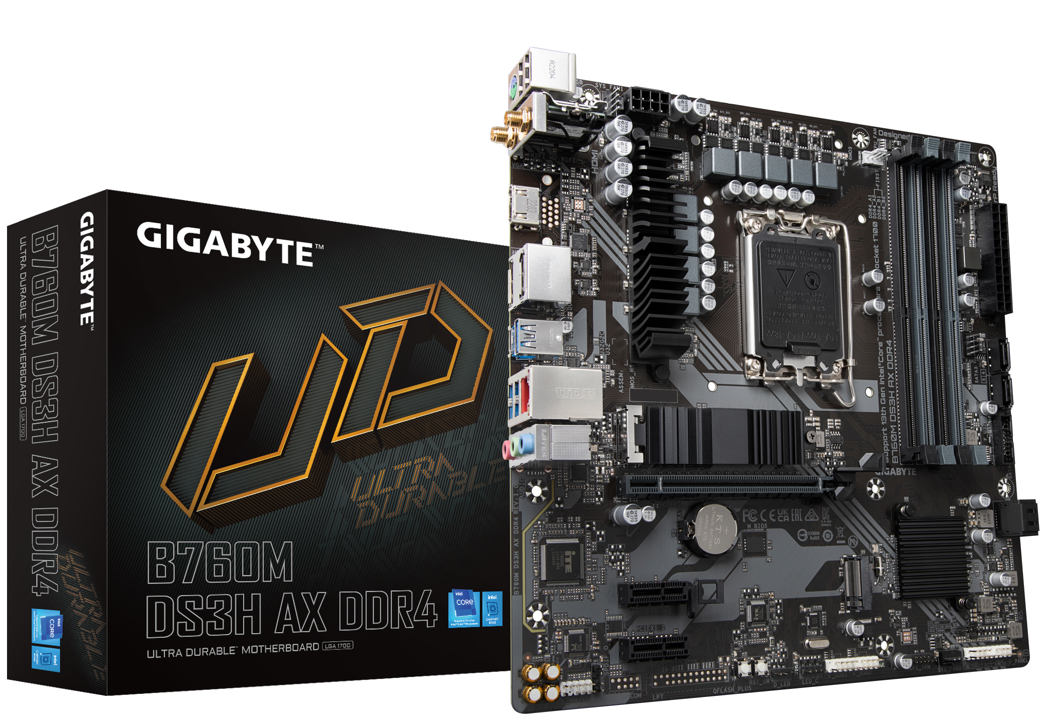 GIGABYTE B760M DS3H AX DDR4 ATX Mainboard Sockel 1700 M.2/HDMI/DP/WIFI/BT