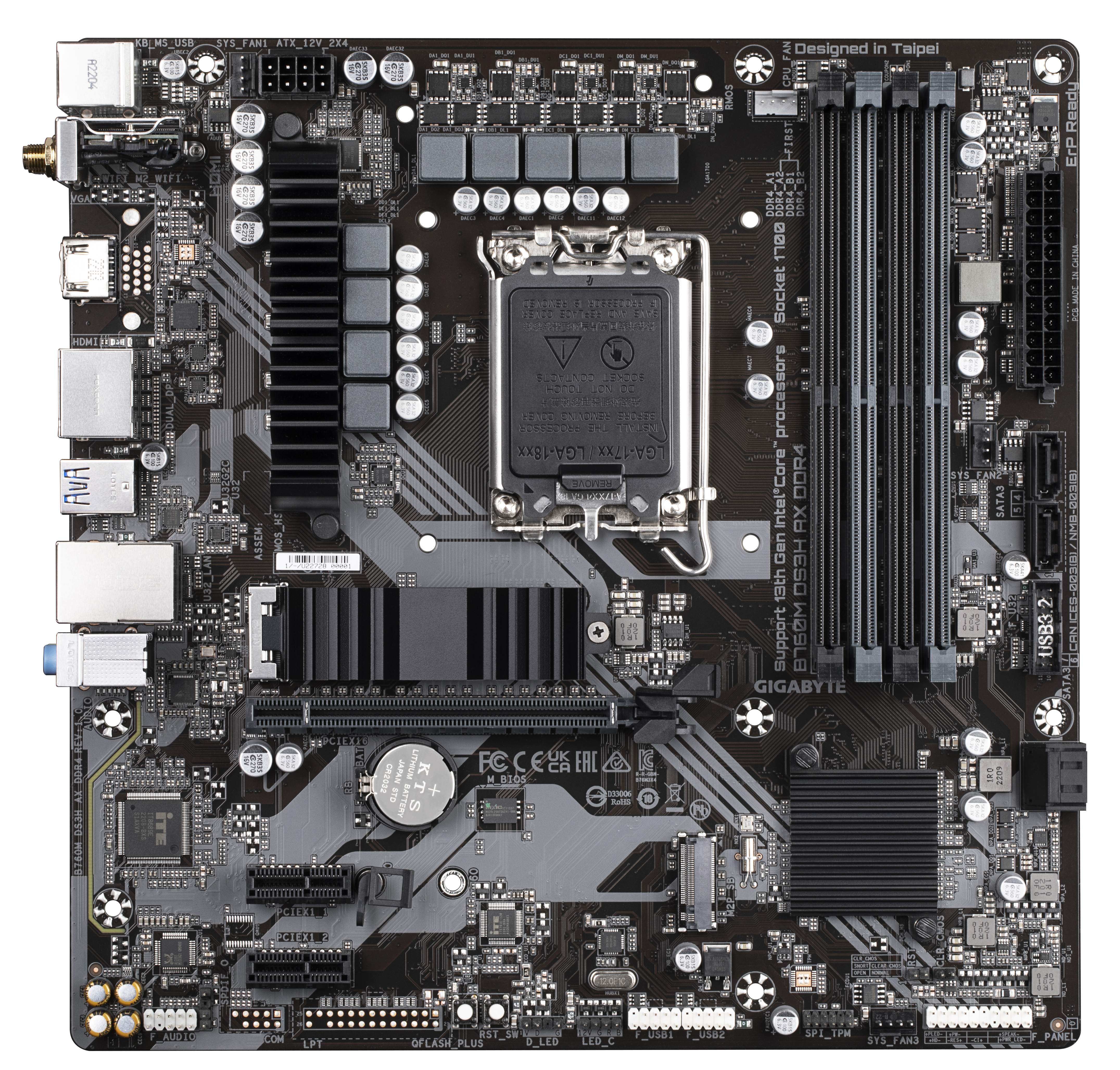 GIGABYTE B760M DS3H AX DDR4 ATX Mainboard Sockel 1700 M.2/HDMI/DP/WIFI/BT