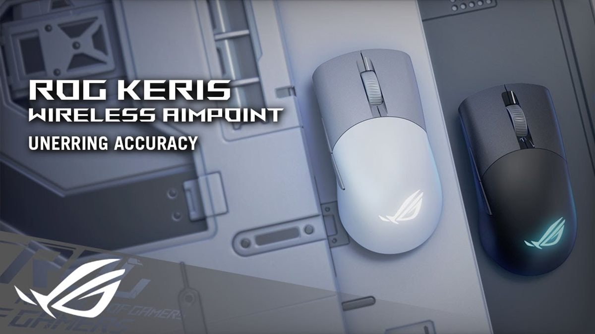 ASUS ROG Keris Wireless Aimpoint RGB Kabellose Gaming Maus weiß