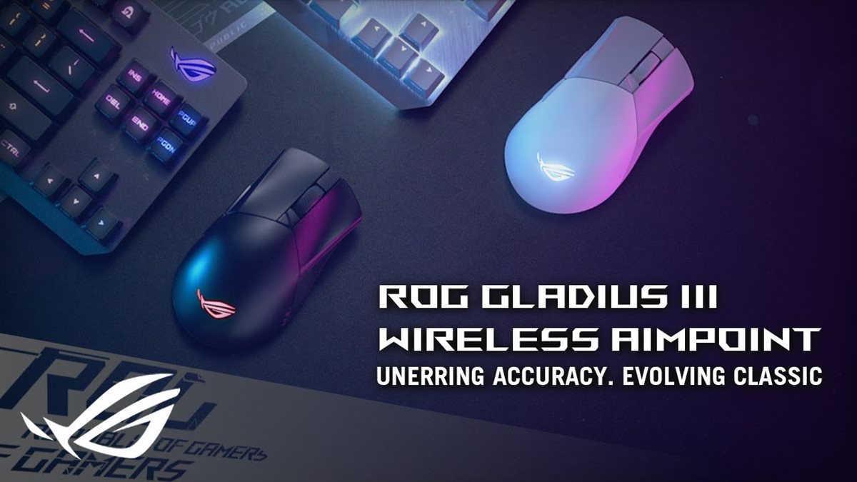 ASUS ROG Gladius III Wireless Aimpoint Kabellose Gaming Maus weiß