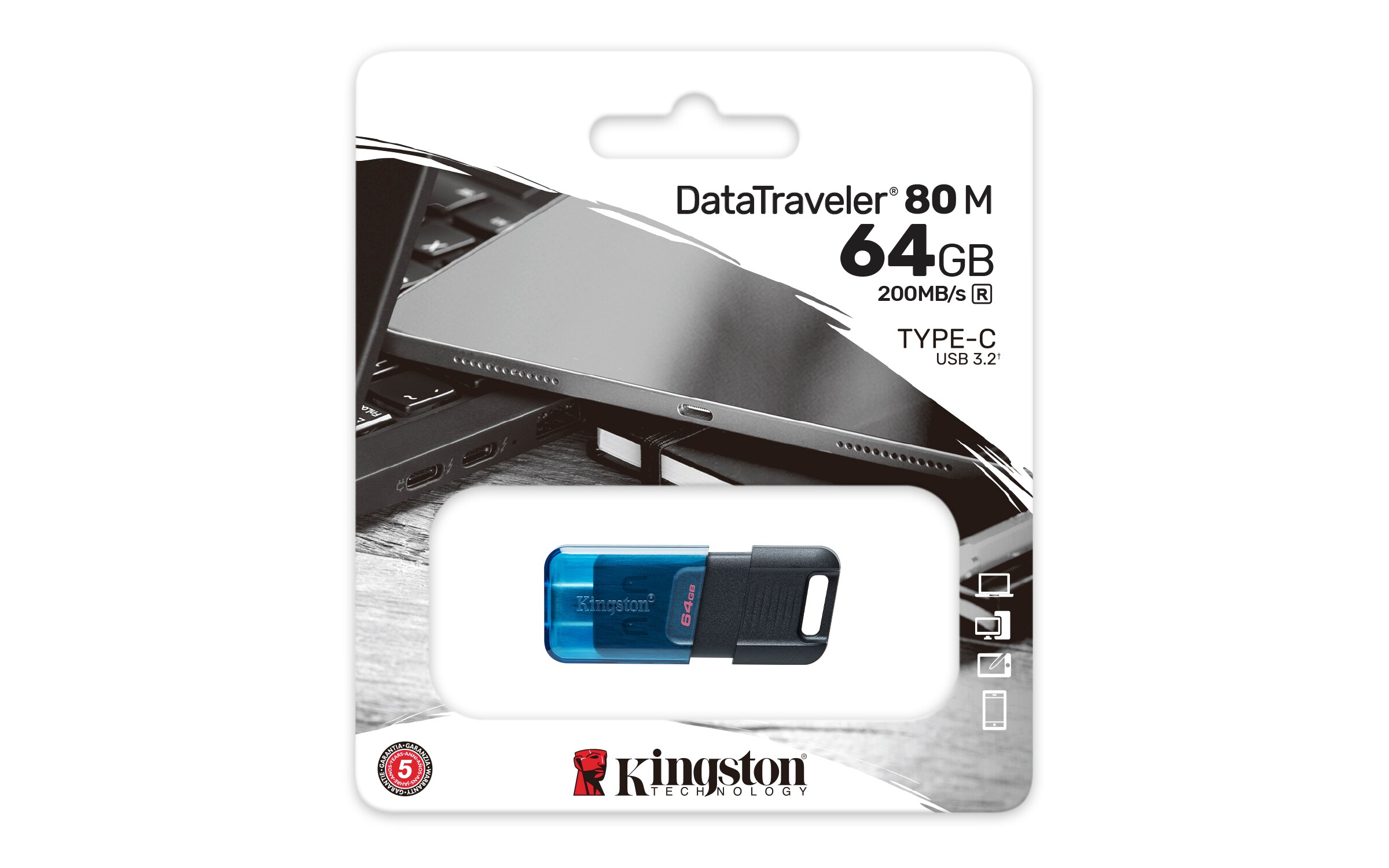 Kingston 64 GB DataTraveler 80M USB-Typ C 3.2 Gen1 USB-Stick