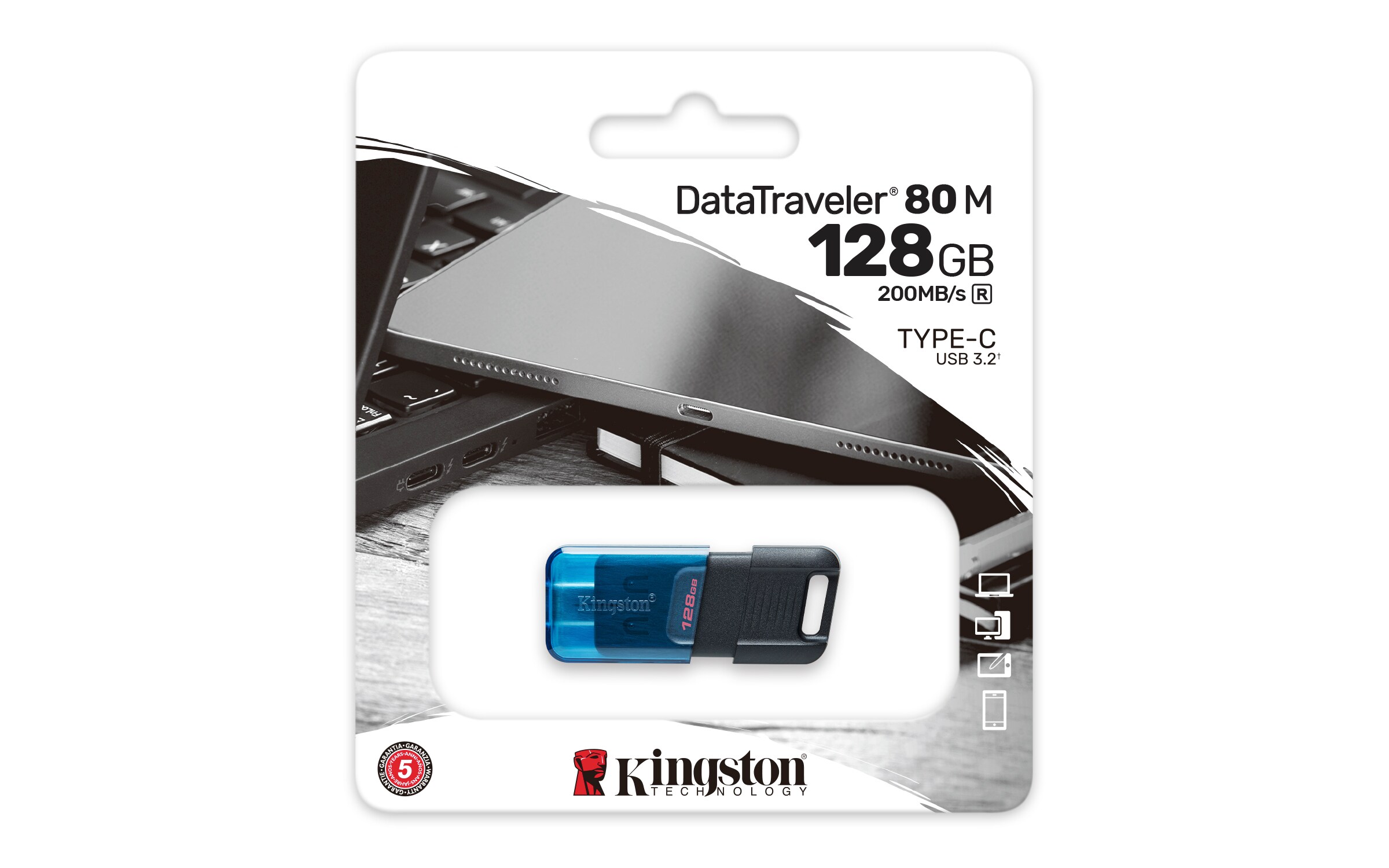 Kingston 128 GB DataTraveler 80M USB-Typ C 3.2 Gen1 USB-Stick