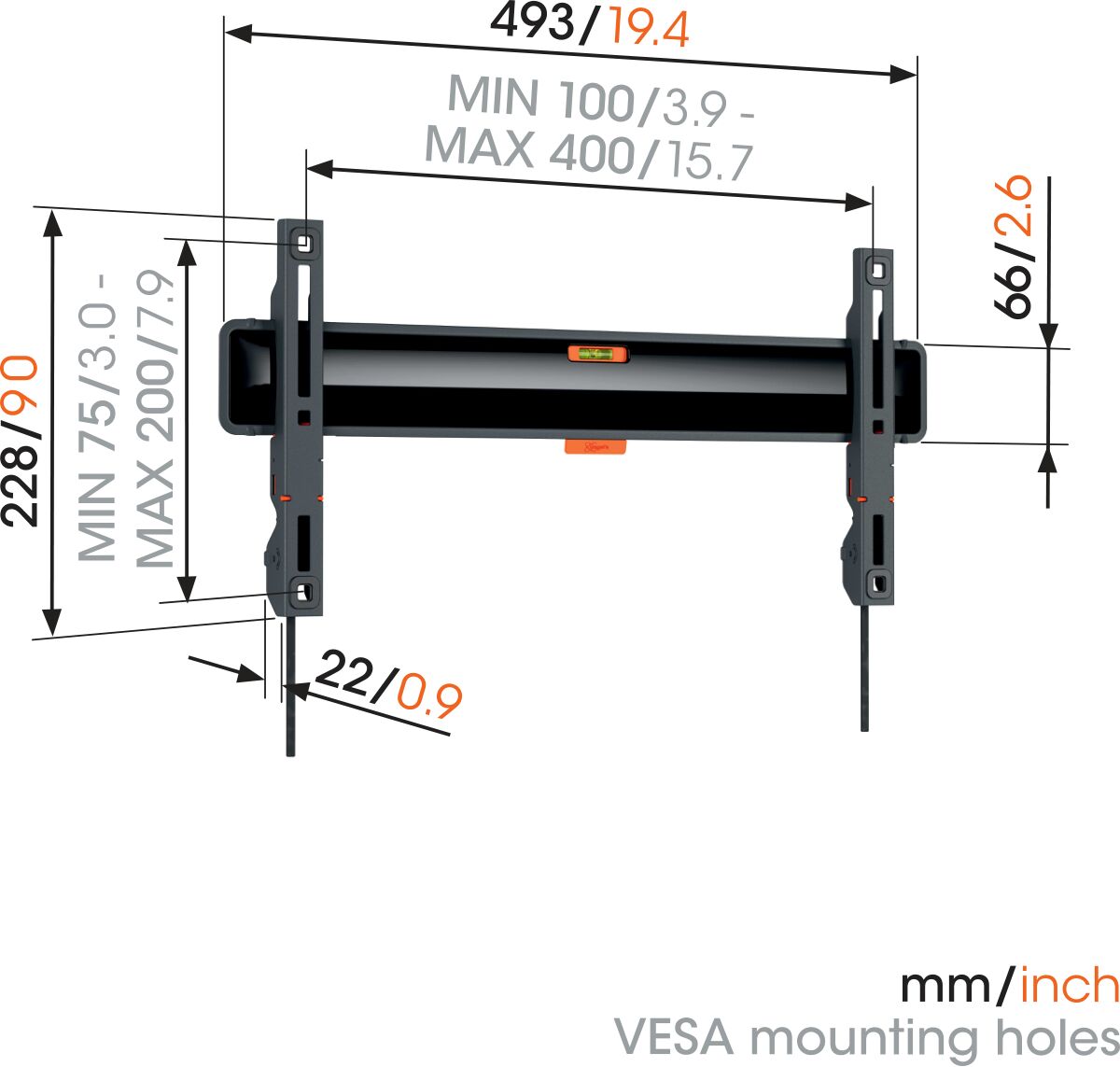 Vogels Wandhalterung FLACH TVM 3405 SP OLED TV-Wandhalterung schwarz