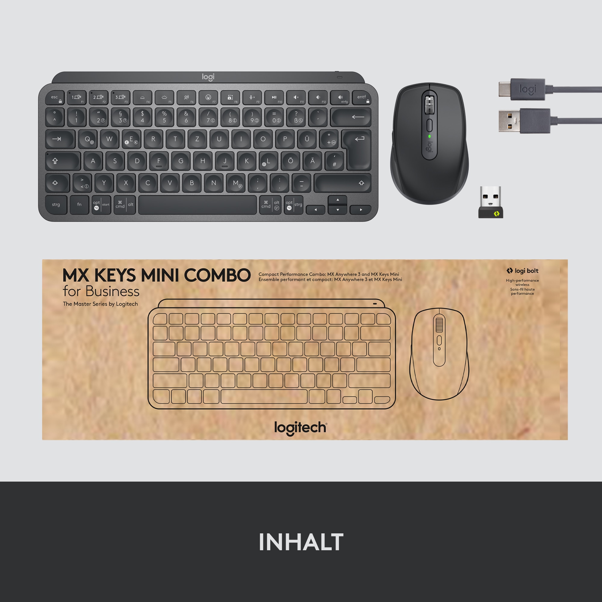 Logitech MX Keys Mini Combo for Business, graphite