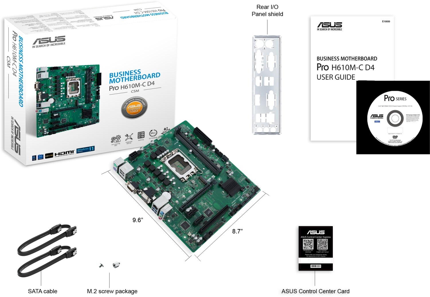 ASUS PRIME H610M-C D4-CSM mATX Mainboard Sockel 1700 HDMI/DP/VGA