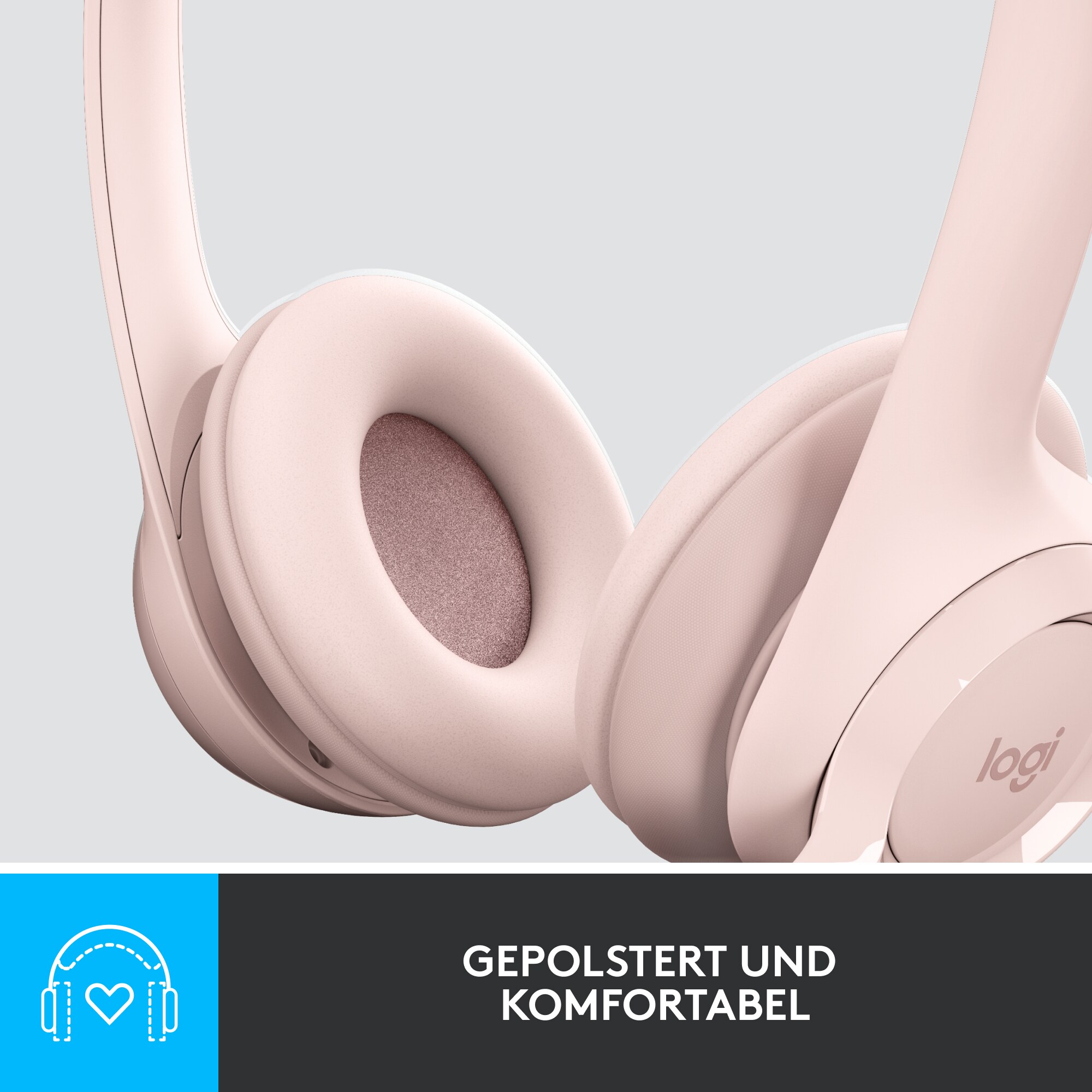 Logitech H390 Kabelgebundenes Beidseitiges Headset USB Rosé