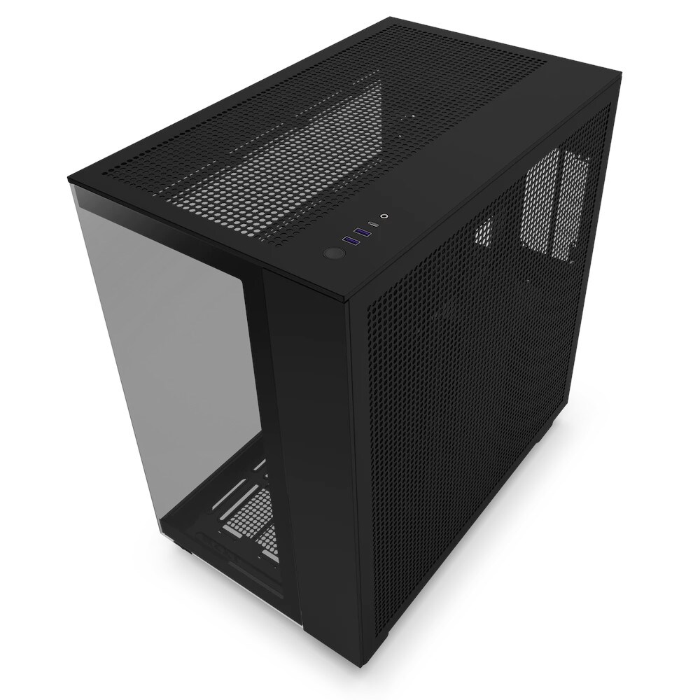 NZXT H9 Flow Black Midi Tower ATX Gaming Gehäuse schwarz mit Glasfenster