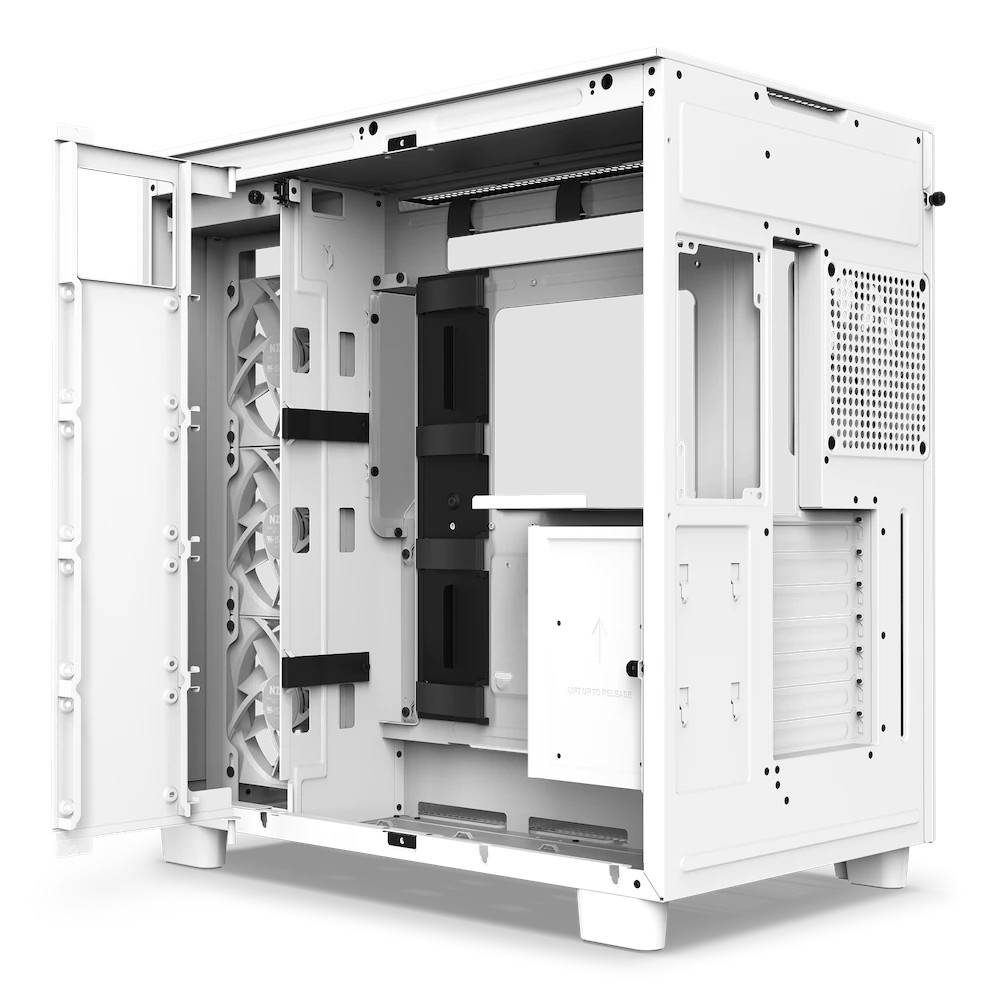 NZXT H9 Flow White Midi Tower ATX Gaming Gehäuse weiß mit Glasfenster