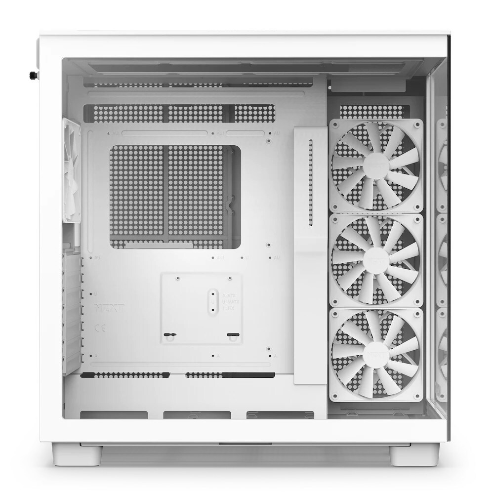 NZXT H9 Flow White Midi Tower ATX Gaming Gehäuse weiß mit Glasfenster