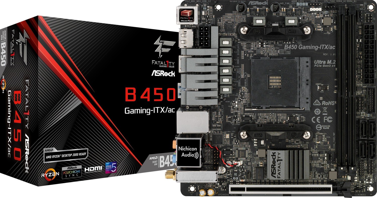 ASRock Fatal1ty B450 Gaming-ITX/ac ITX Mainboard Sockel AM4 M.2/DP/HDMI