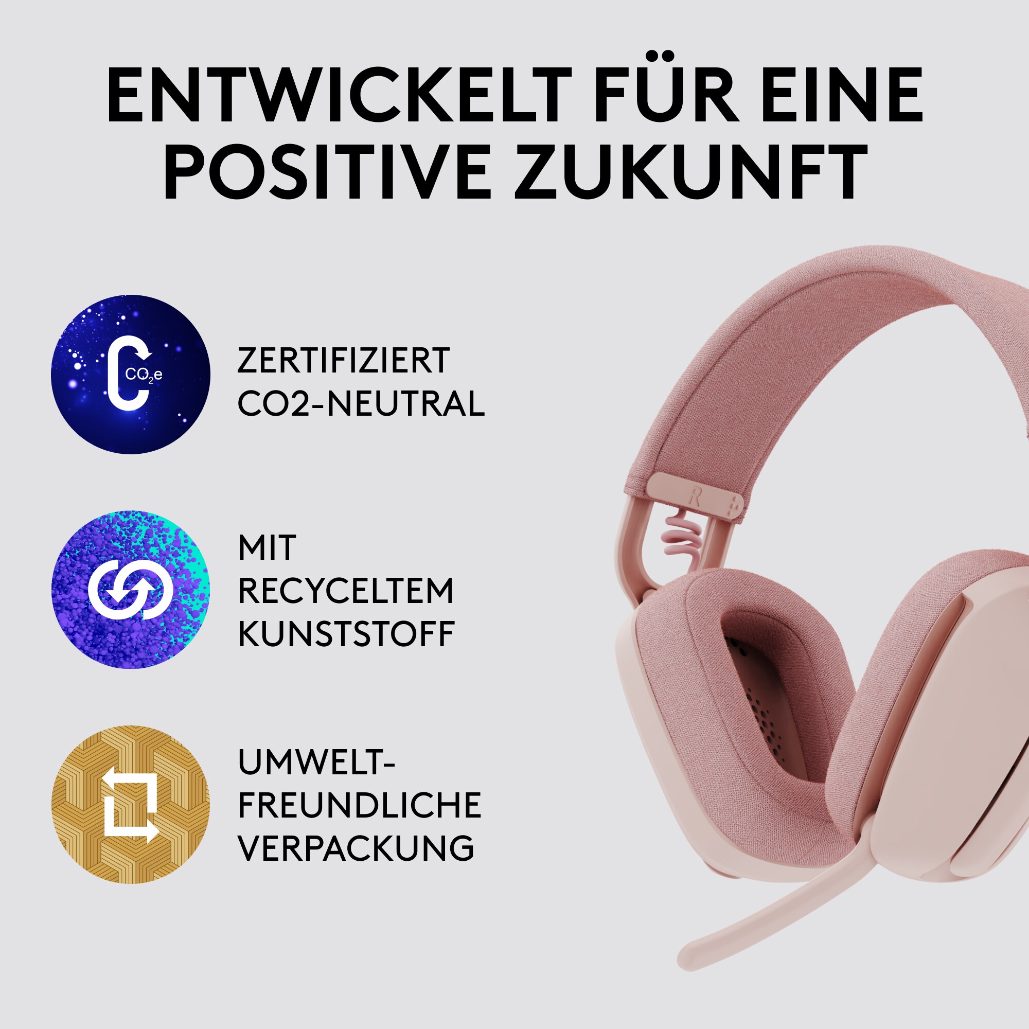 Logitech Zone Vibe 100 Kabelloses Headset Rose