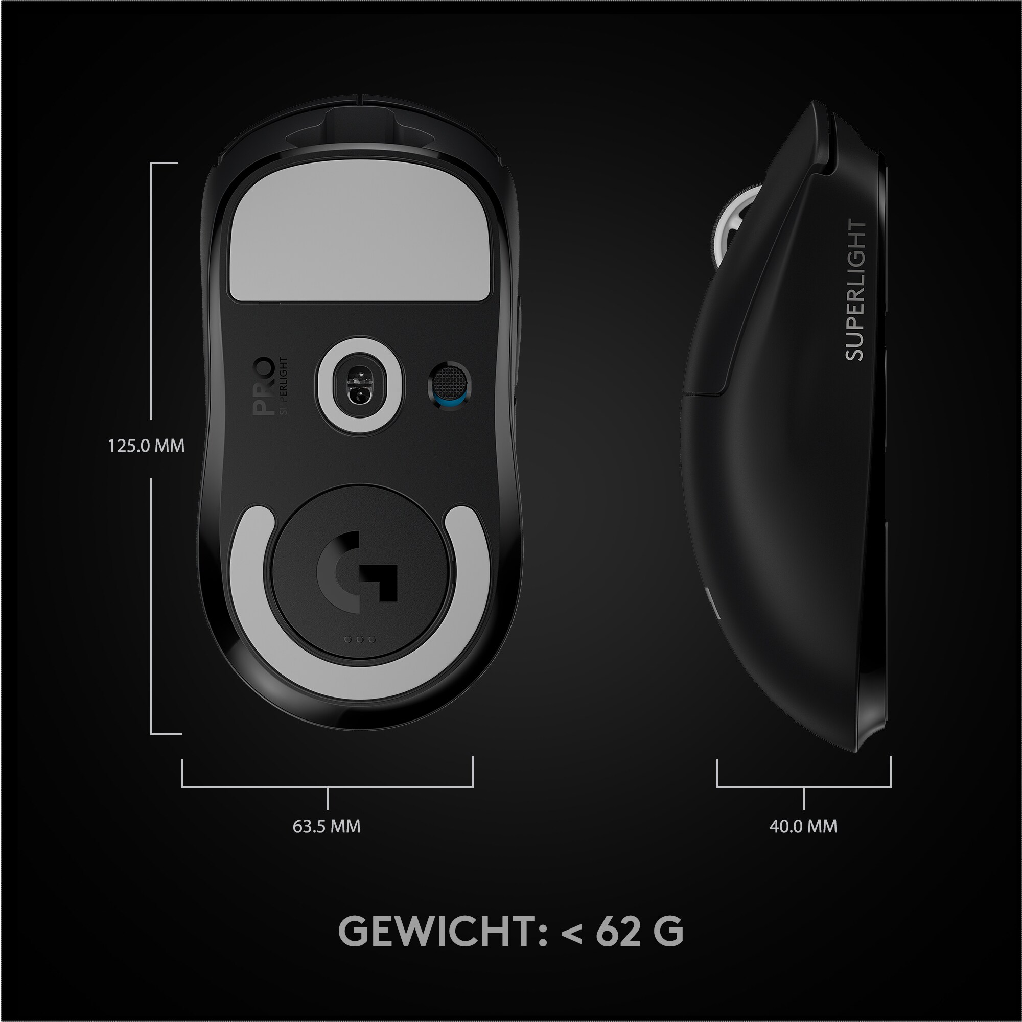 Logitech PRO X SUPERLIGHT Kabellose Gaming Maus schwarz