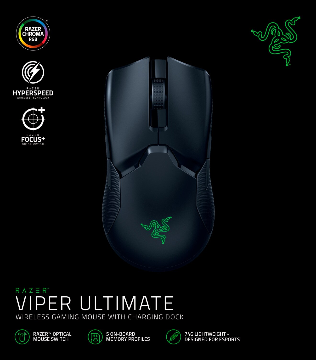 RAZER Viper Ultimate Kabellose Gaming Maus inkl. Ladedock