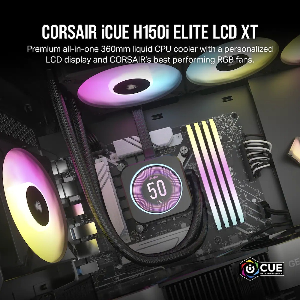 Corsair ICUE H150i Elite XT LCD RGB Wasserkühlung 360mm Intel und AMD CPU  ++ Cyberport