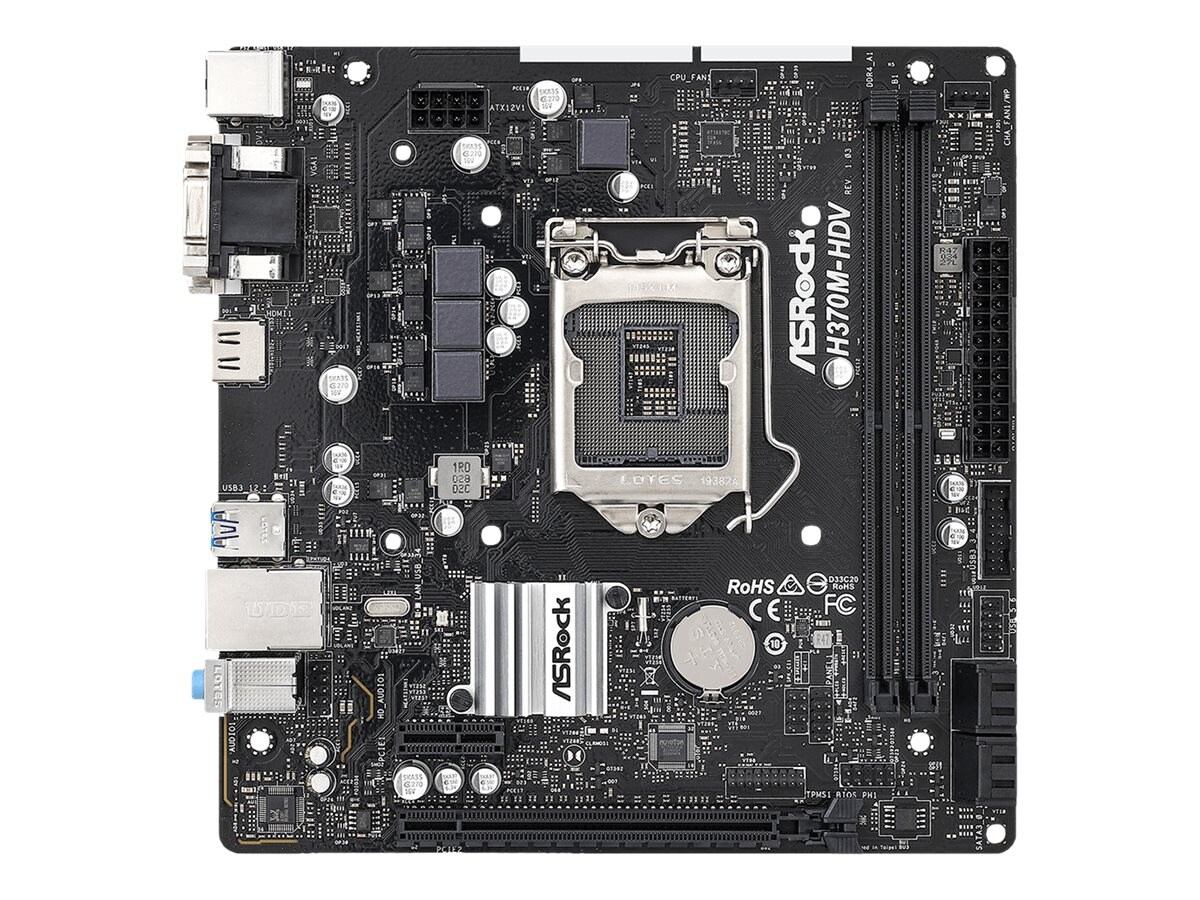 ASRock H370M-HDV mATX Mainboard Sockel 1151 v2 HDMI/DVI/VGA/USB3.2 Gen1