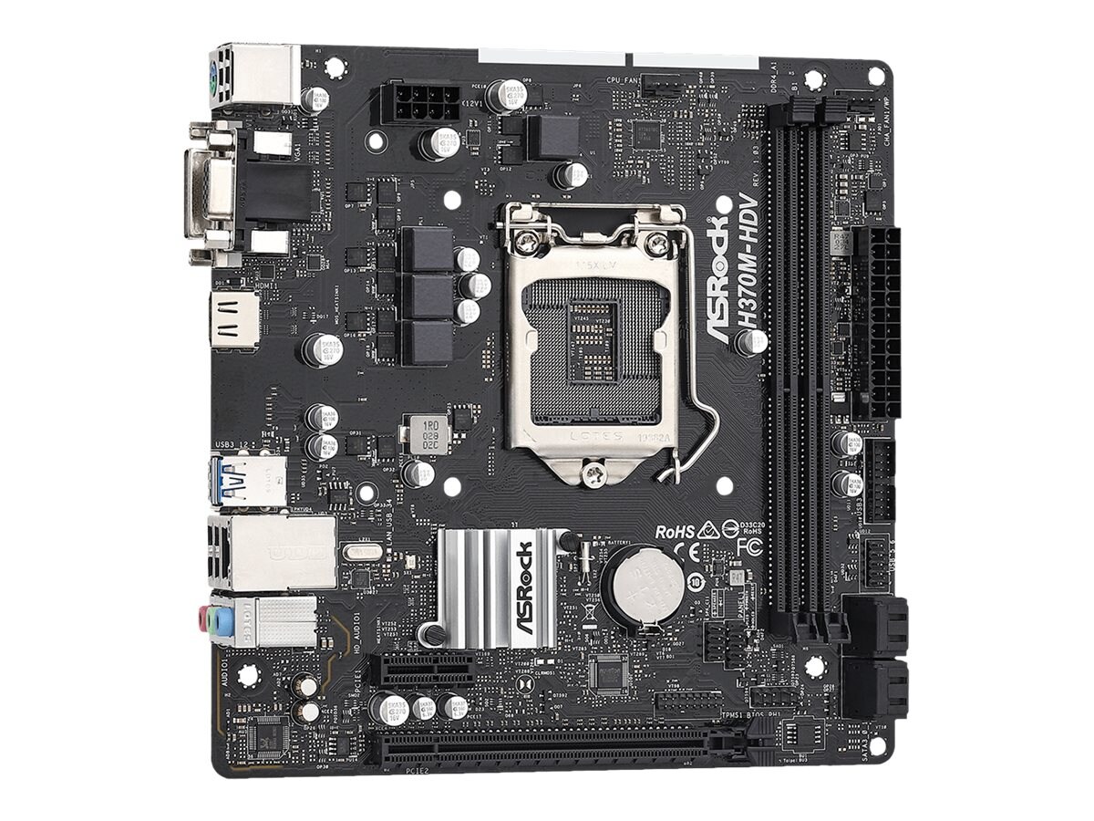 ASRock H370M-HDV mATX Mainboard Sockel 1151 v2 HDMI/DVI/VGA/USB3.2 Gen1