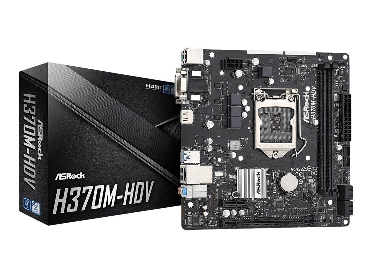 ASRock H370M-HDV mATX Mainboard Sockel 1151 v2 HDMI/DVI/VGA/USB3.2 Gen1