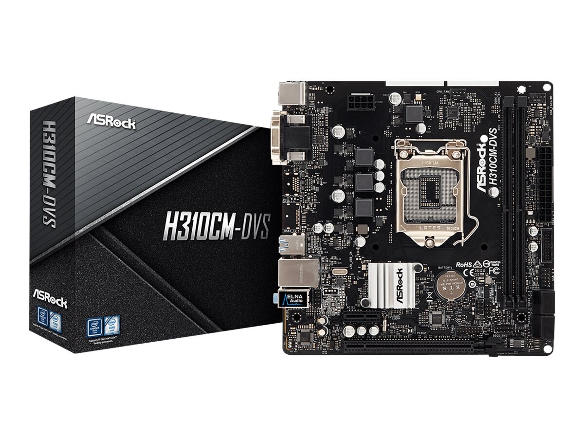 ASRock H310CM-DVS mATX Mainboard Sockel 1151 v2 DVI/VGA/USB3.1 Gen1