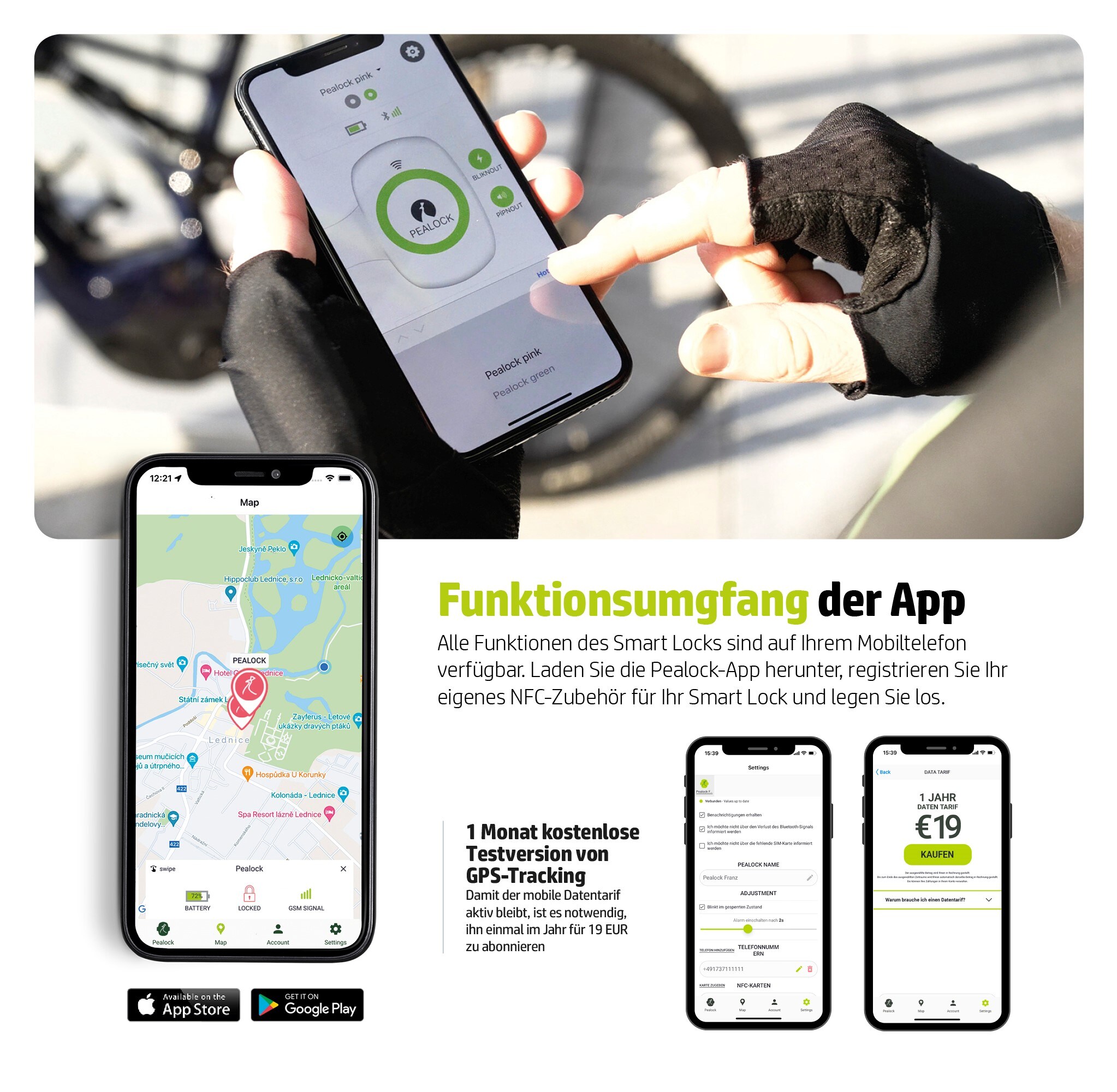 Pealock 2 - Smartes Schloss mit GPS und SIM rosa