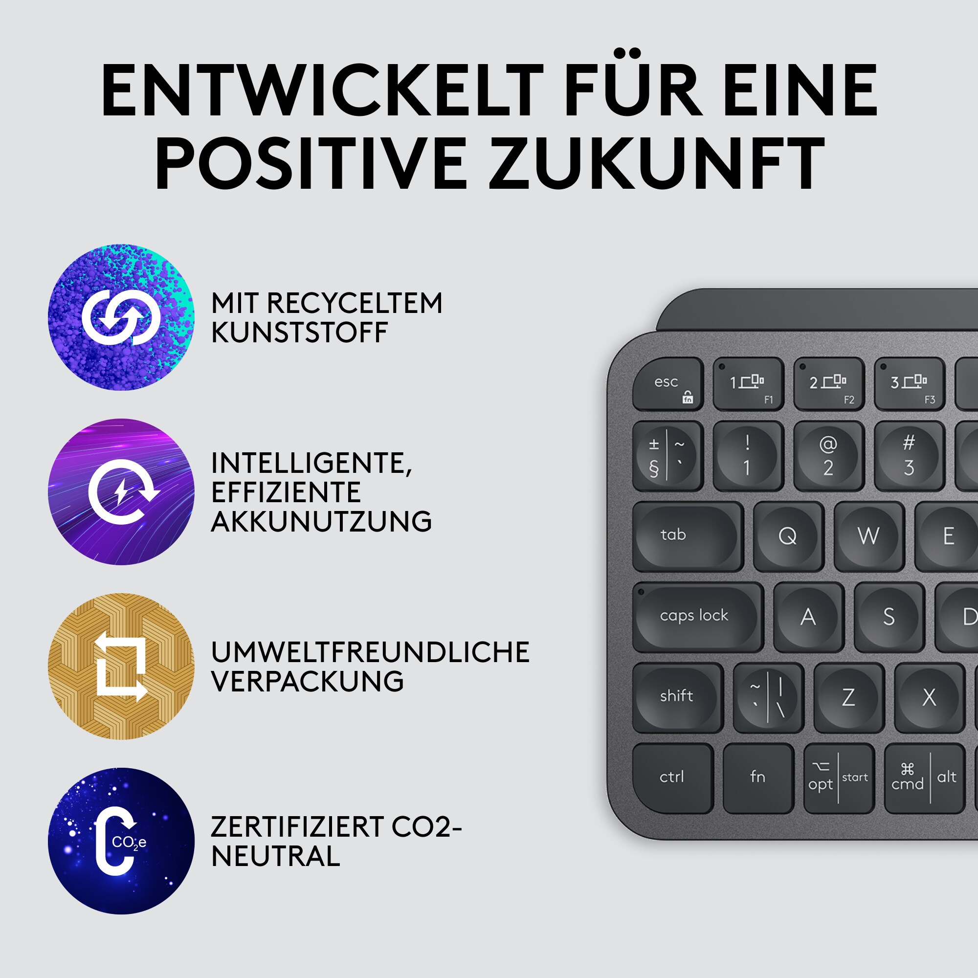 Logitech MX Keys Mini Kabellose Tastatur Graphite